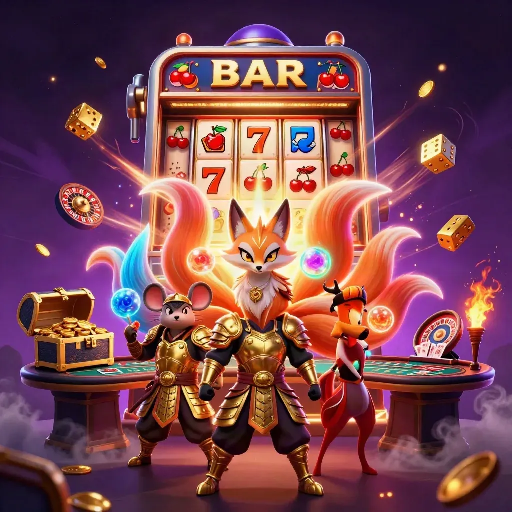 Volpe a nove code e topo samurai tra slot esplosivi, monete d’oro e luci neon.